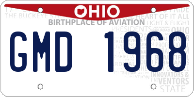 OH license plate GMD1968