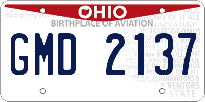 OH license plate GMD2137