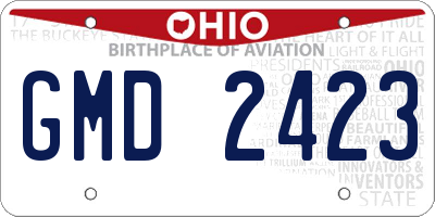 OH license plate GMD2423