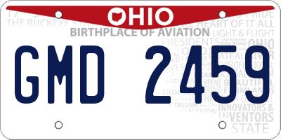 OH license plate GMD2459