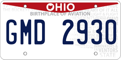 OH license plate GMD2930
