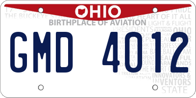 OH license plate GMD4012