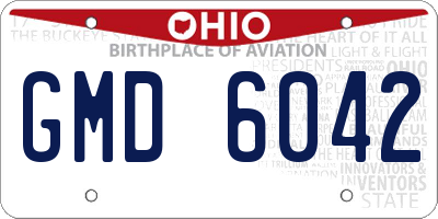 OH license plate GMD6042