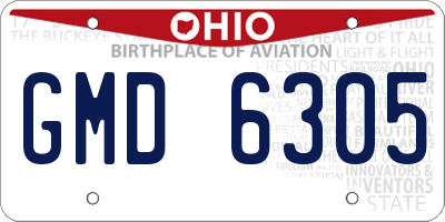 OH license plate GMD6305