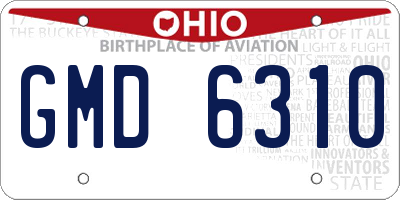 OH license plate GMD6310