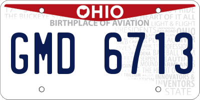 OH license plate GMD6713