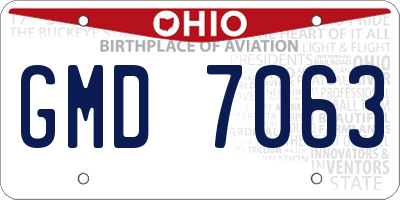 OH license plate GMD7063