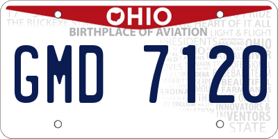 OH license plate GMD7120
