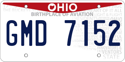 OH license plate GMD7152