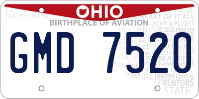 OH license plate GMD7520