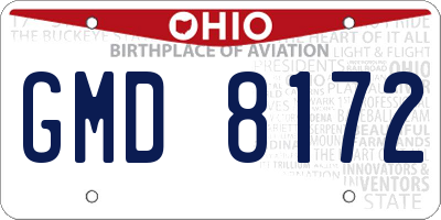 OH license plate GMD8172