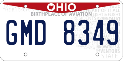 OH license plate GMD8349