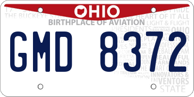 OH license plate GMD8372
