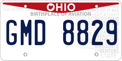 OH license plate GMD8829