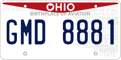 OH license plate GMD8881