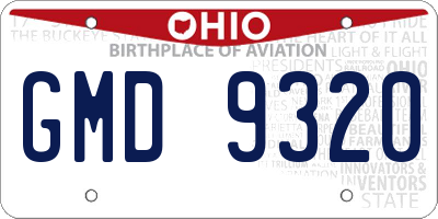 OH license plate GMD9320