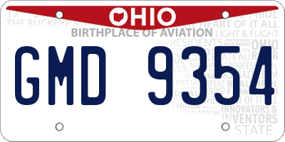 OH license plate GMD9354