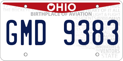 OH license plate GMD9383