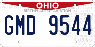 OH license plate GMD9544