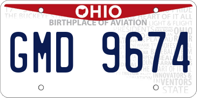 OH license plate GMD9674