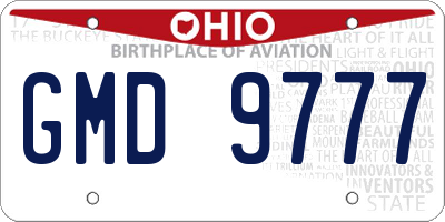 OH license plate GMD9777
