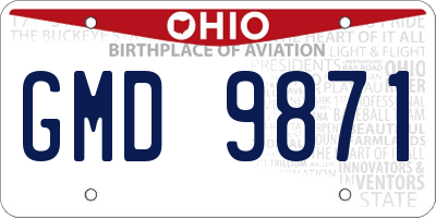 OH license plate GMD9871