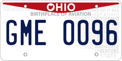 OH license plate GME0096