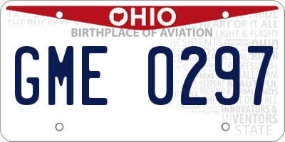 OH license plate GME0297