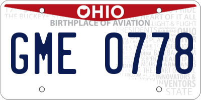 OH license plate GME0778