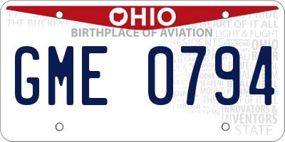 OH license plate GME0794