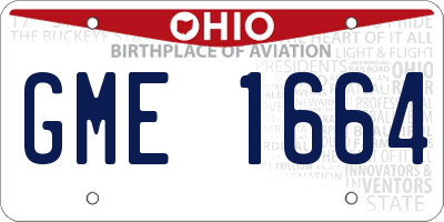 OH license plate GME1664