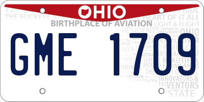 OH license plate GME1709