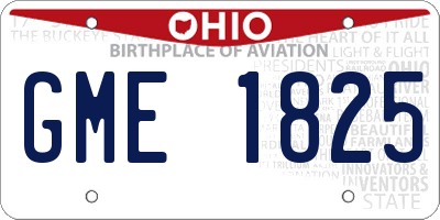 OH license plate GME1825