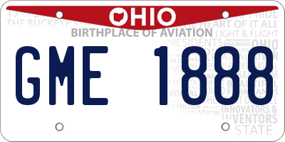 OH license plate GME1888
