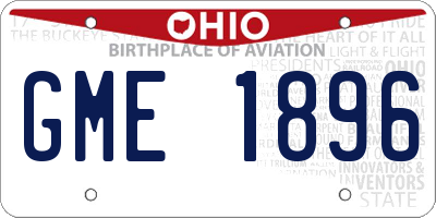 OH license plate GME1896