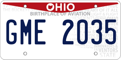 OH license plate GME2035