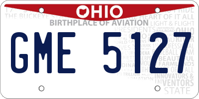 OH license plate GME5127