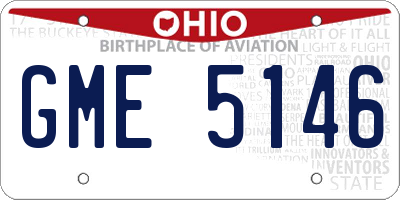 OH license plate GME5146