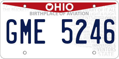 OH license plate GME5246