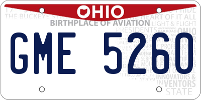 OH license plate GME5260