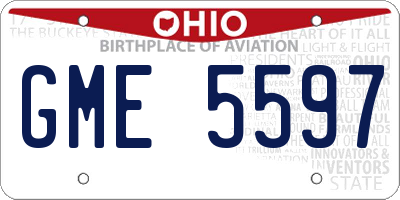 OH license plate GME5597