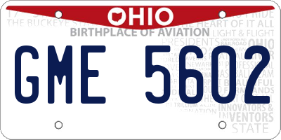 OH license plate GME5602