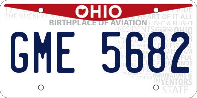 OH license plate GME5682