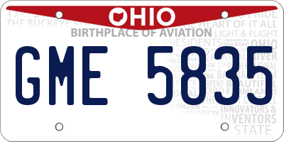 OH license plate GME5835