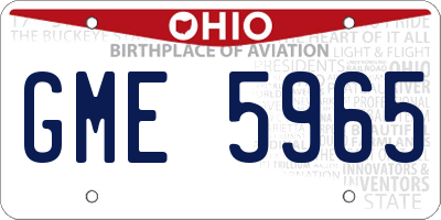 OH license plate GME5965