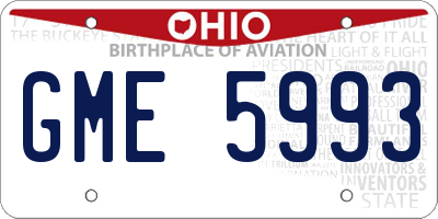 OH license plate GME5993