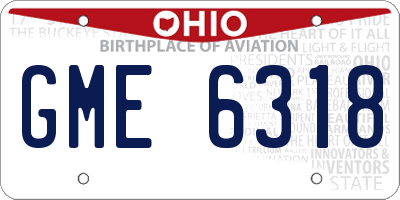 OH license plate GME6318