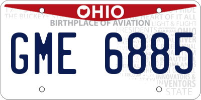 OH license plate GME6885