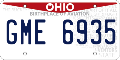 OH license plate GME6935