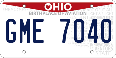 OH license plate GME7040